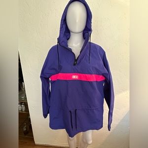 Retro CB Pullover Hoodie - Purple & Hot Pink - Size Large